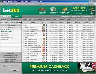 Bet365 Poker Lobby